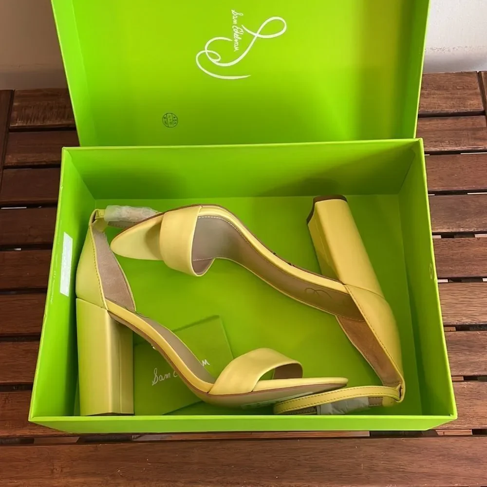 Sam Edelman Yaro Ankle Strap Sandal Butter Yellow Size 9